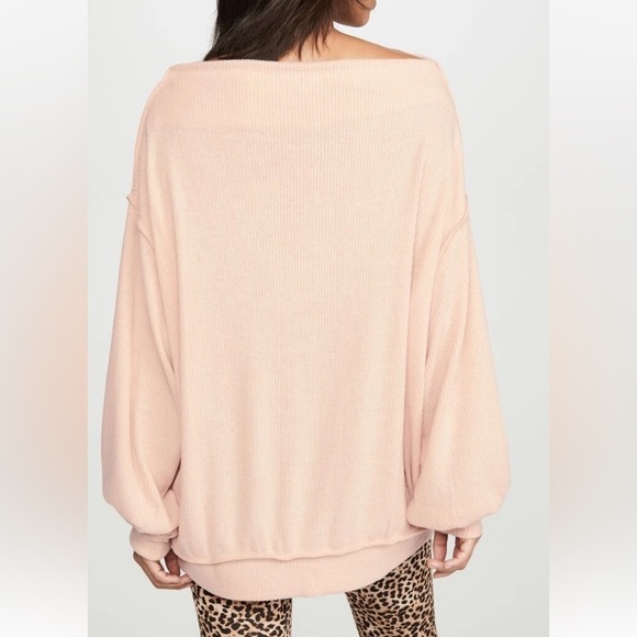 Free People Slouchy Main Squeeze Hacci Top- Nectar - Picture 4 of 5